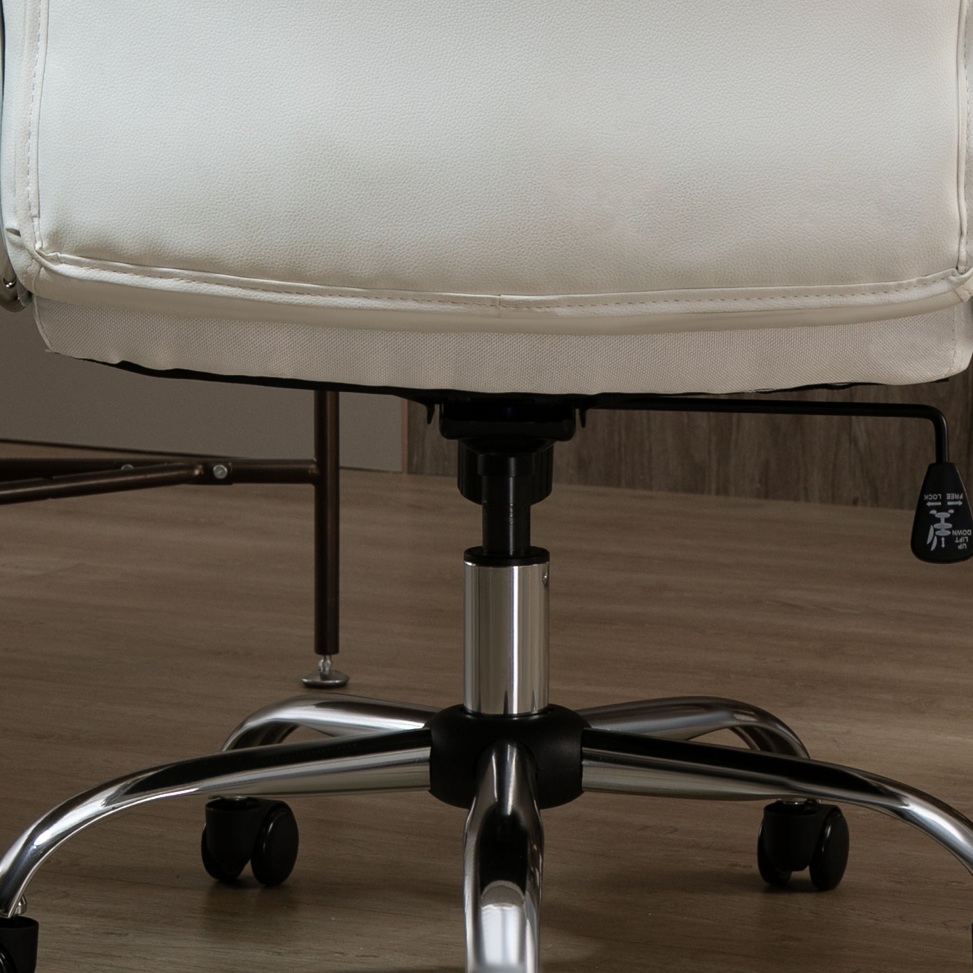 Vinsetto Office Chair, Ergonomic Swivel Rocker, Faux Leather White