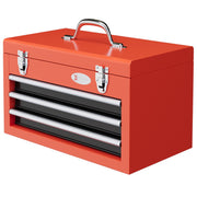 DURHAND empty tool box, 45 x 24 x 27 cm, 3 drawers, steel, red