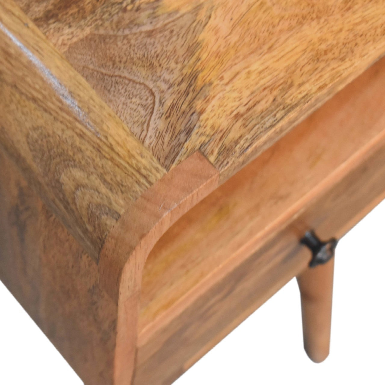 Solid Wood Mini Bedside, 1 Drawer and Open Slot, Brown