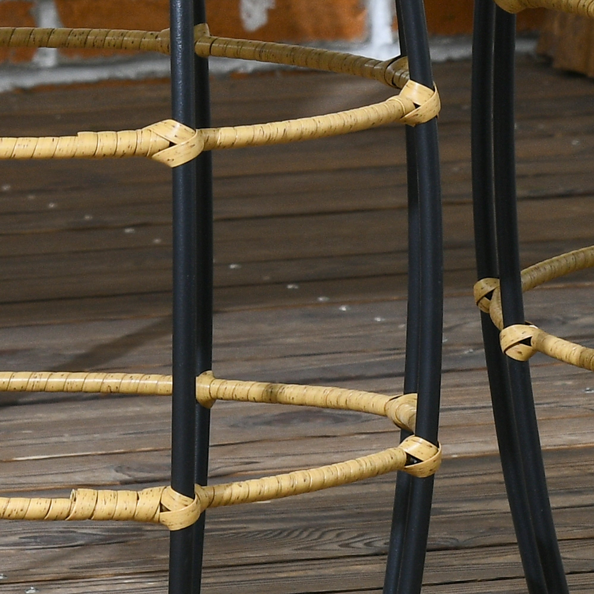 Rattan-Beistelltisch-Set 2-teilig Stapelbarer Couchtisch, Khaki