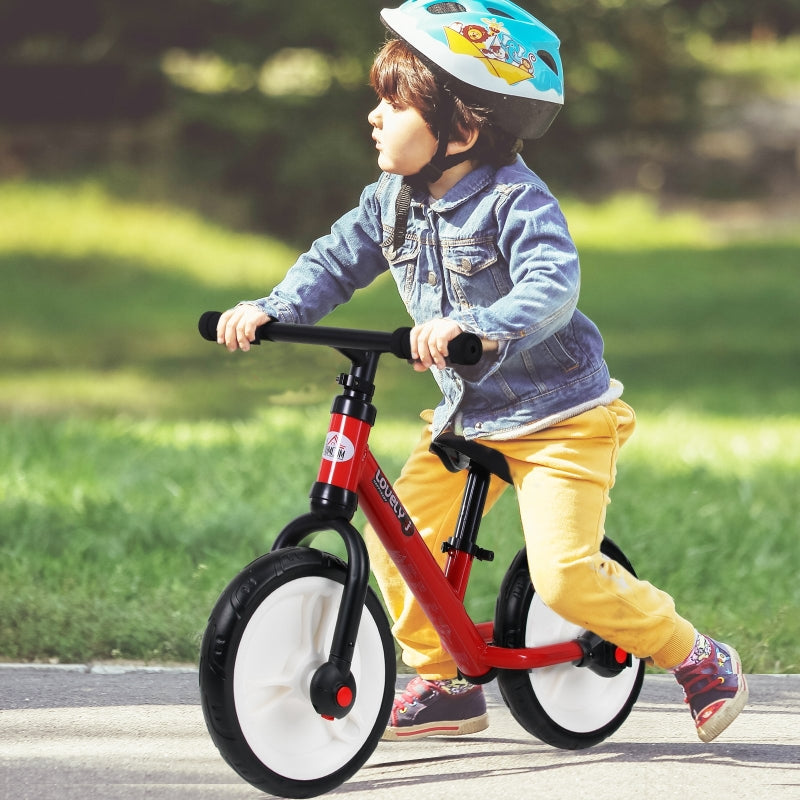 Kinderlaufrad, 2-in-1 mit Stützrädern und Pedalen, Rot