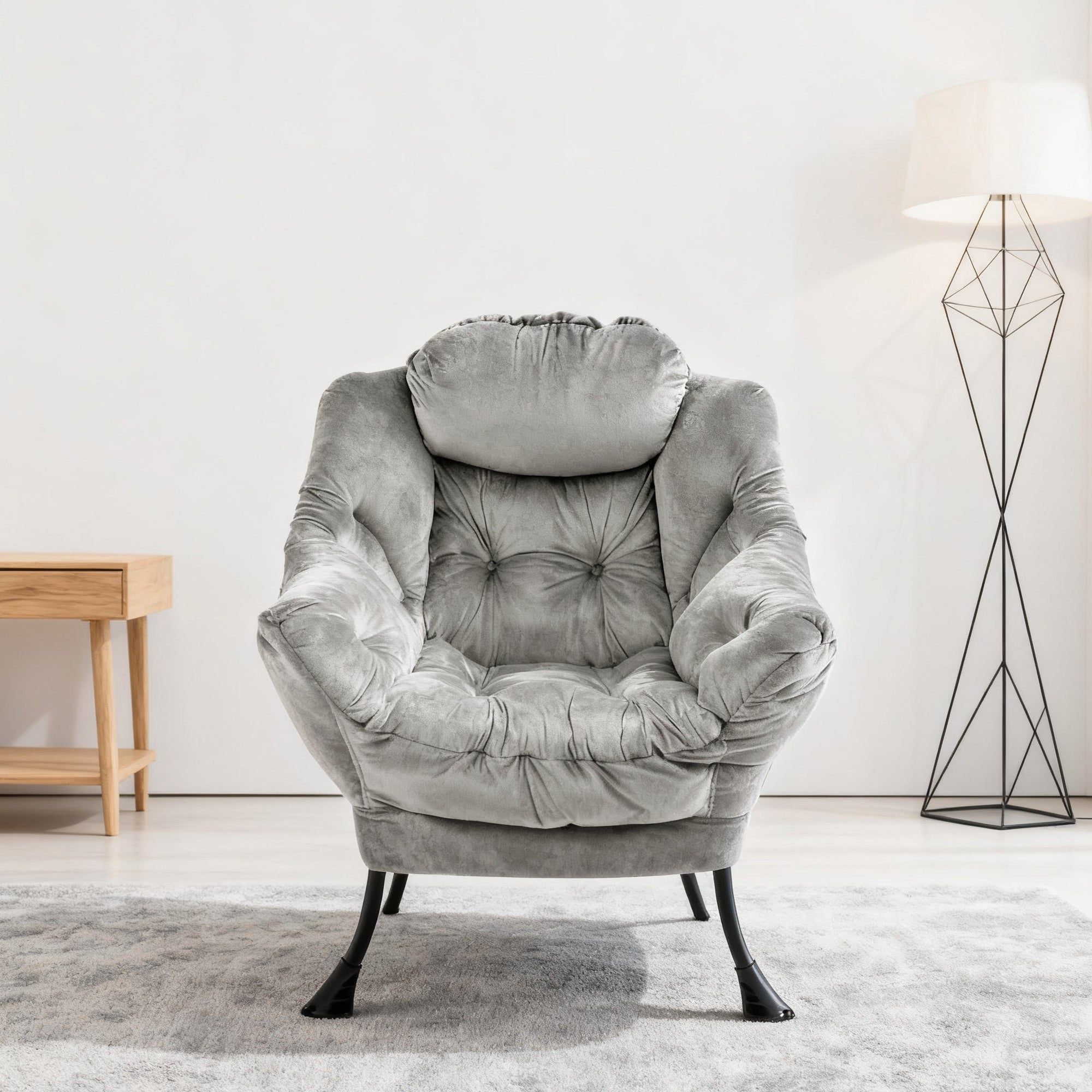 Armchair Recliner with Footstool Side Pocket Lounge Chair