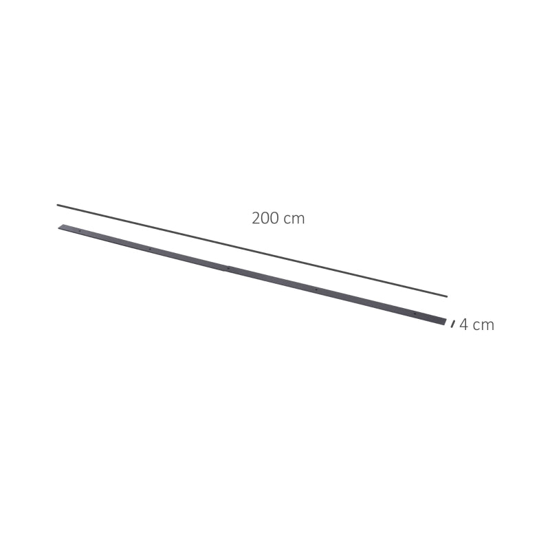 Sliding door fitting set 200 cm complete with rails, rollers, anti-jump devices, door stop, floor guide, carbon steel brown