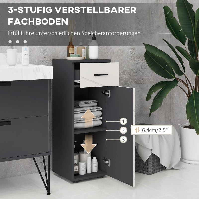 kleankin Bathroom Cabinet with Drawer, Adjustable Shelves, Gray