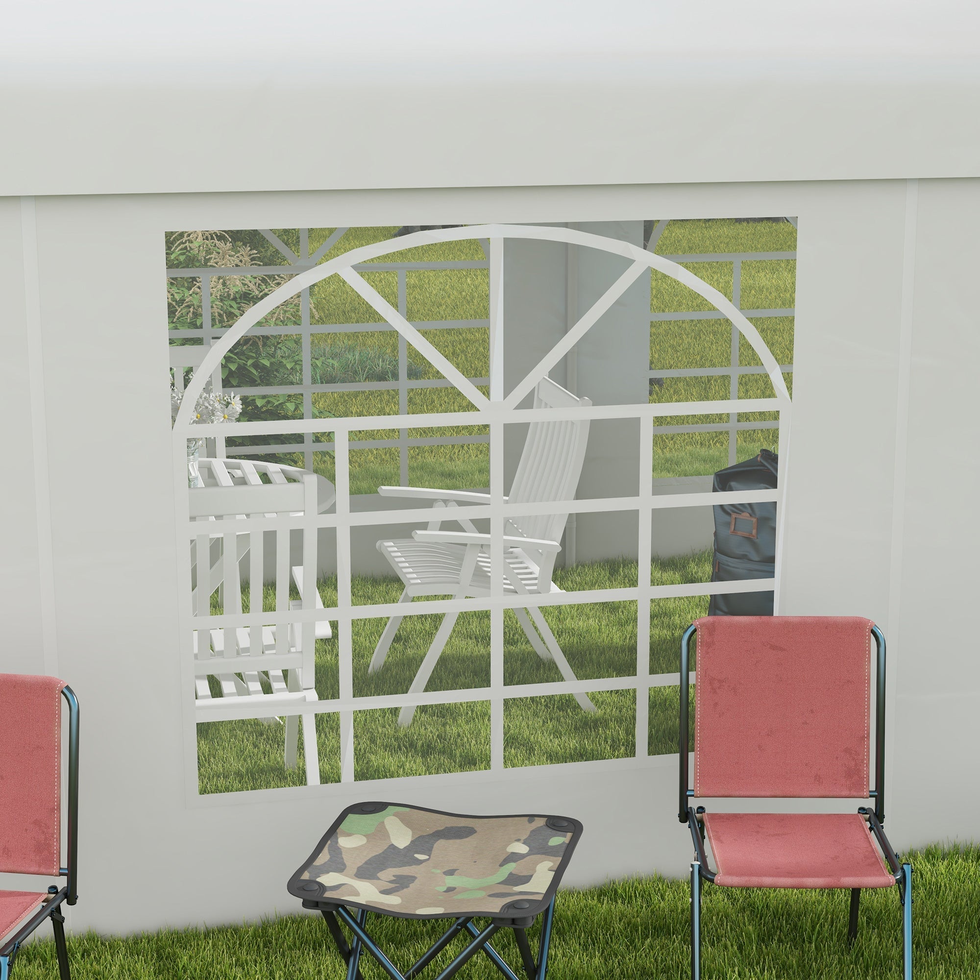 Side Panel for Gazebo/Party Tent, 6x2m Waterproof & UV-Resistant, White