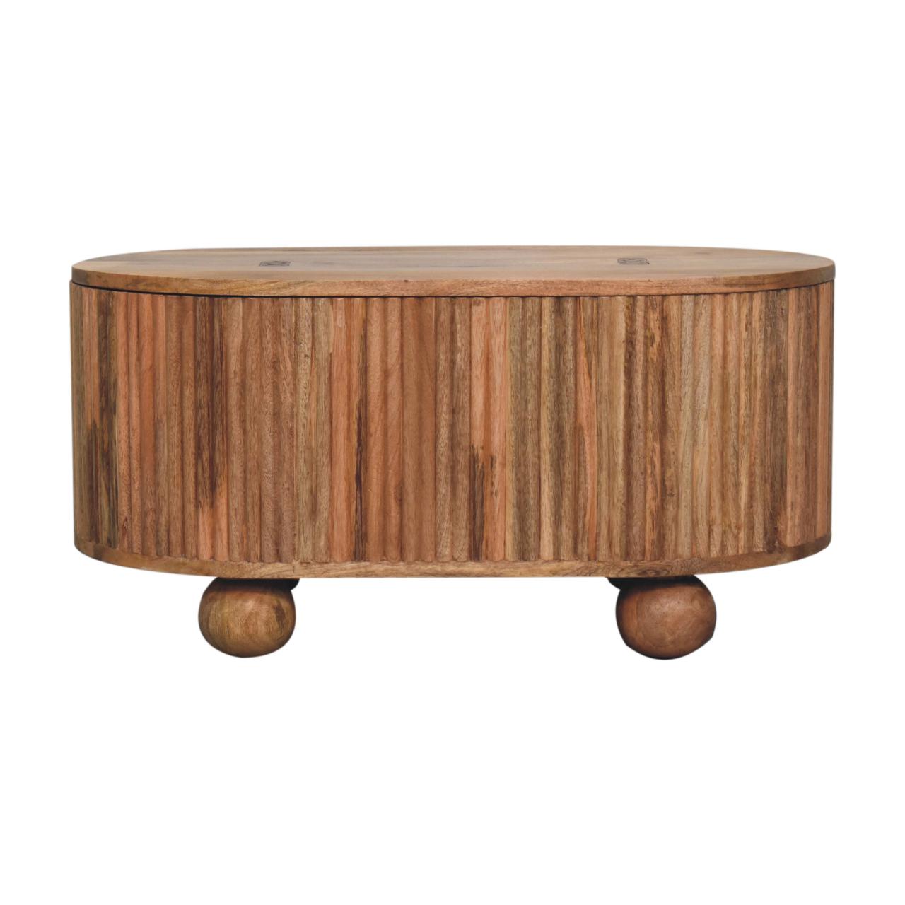 Soba Ball Lid-up Coffee Table, Solid Mango Wood