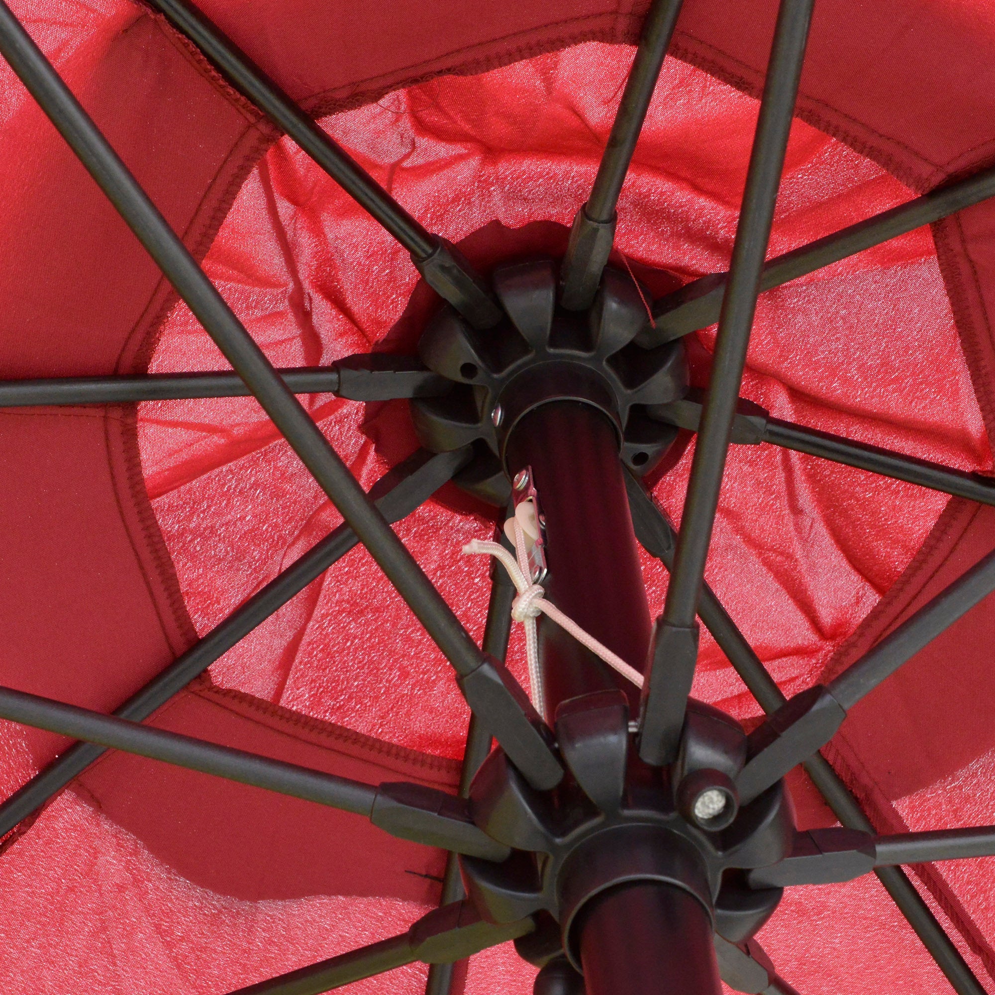 Garden Parasol Umbrella, 2.7M Tilting Aluminium Frame Sun Shade, Wine Red