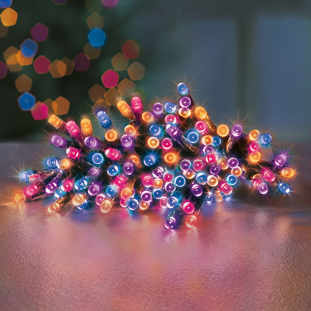 100 Multi Action Battery Operated LED Lights with Timer - Rainbow - Rathwood Store