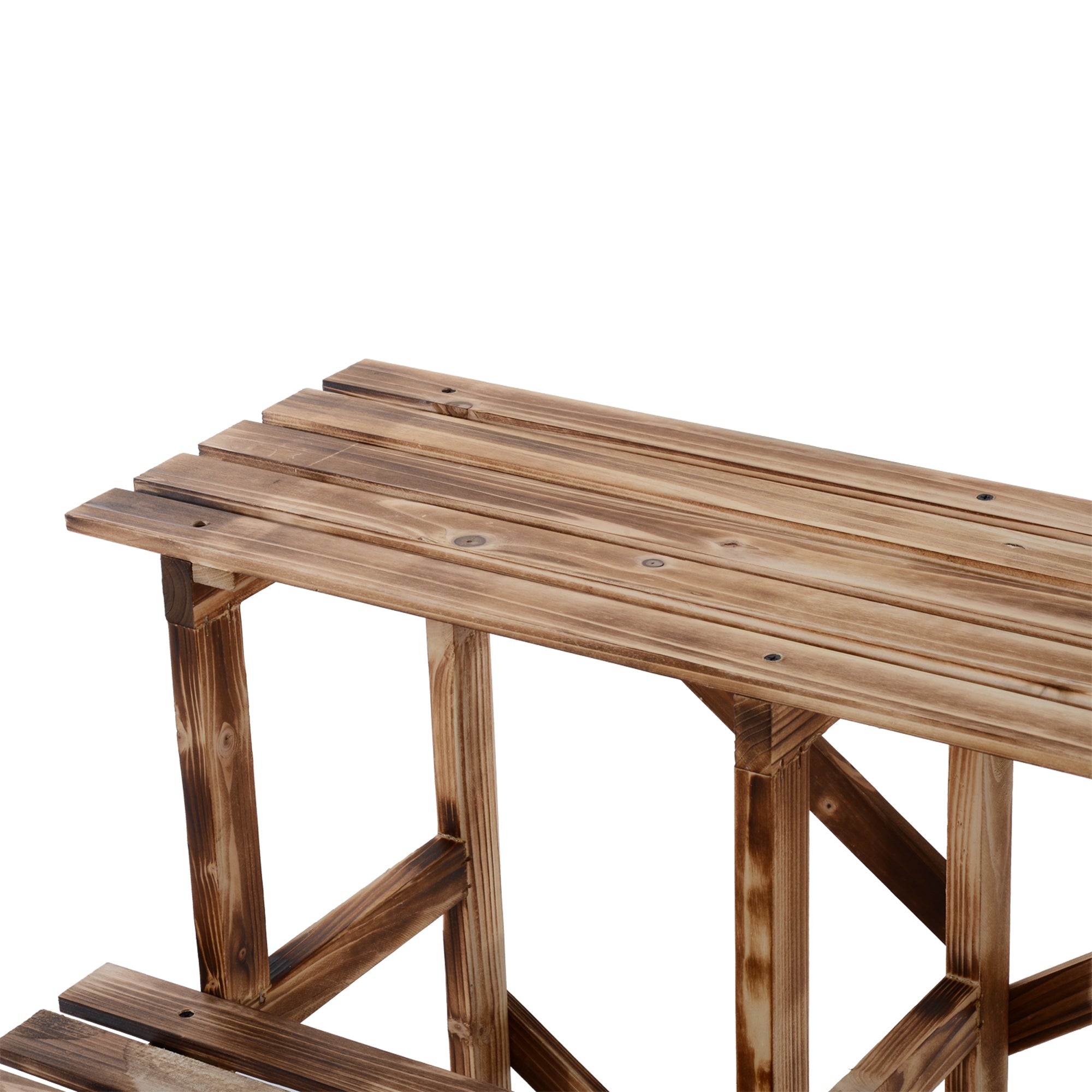 Plant Ladder Flower Shelf, 3 Steps, 80 x 80 x 78cm, Fir Wood
