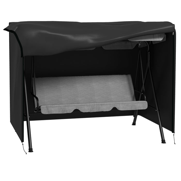 3-Seater Swing Cover, Water-Repellent UV-Resistant 600D Oxford Fabric, Black