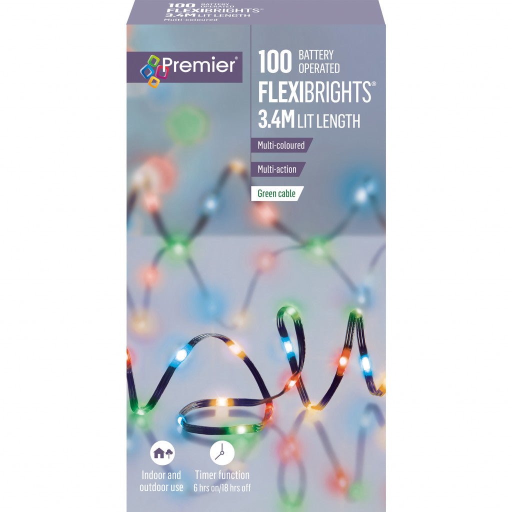 100L Battery Operated Soft Flexibright LED with Timer - Multi - Coloured - Rathwood Store