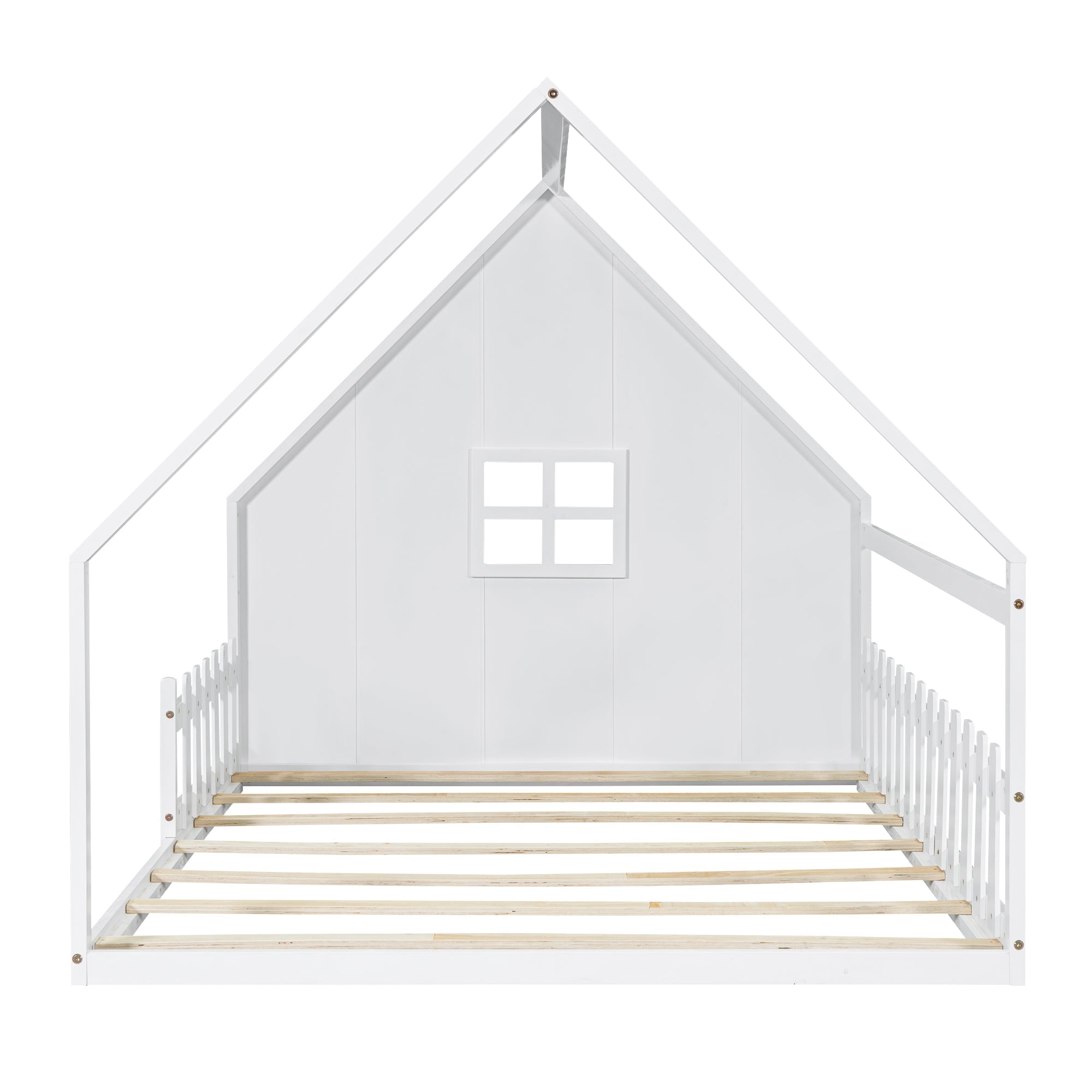 Flatbed 140x200cm House Rail Railing - White Pine
