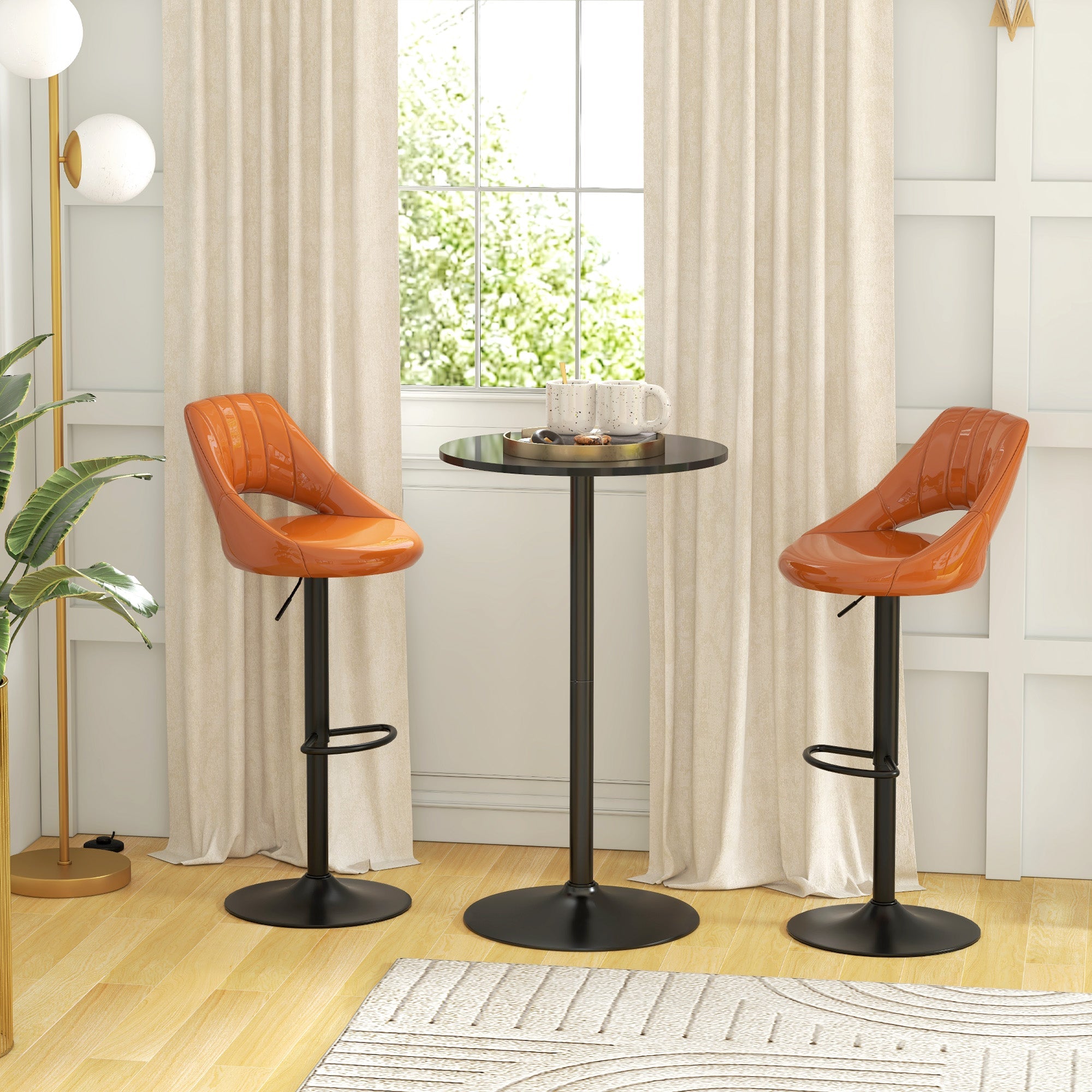 Bar table round kitchen for living room dining room steel black