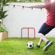 rebounder for soccer, foldable 63 x 63 cm adjustable goal kicker, metal red