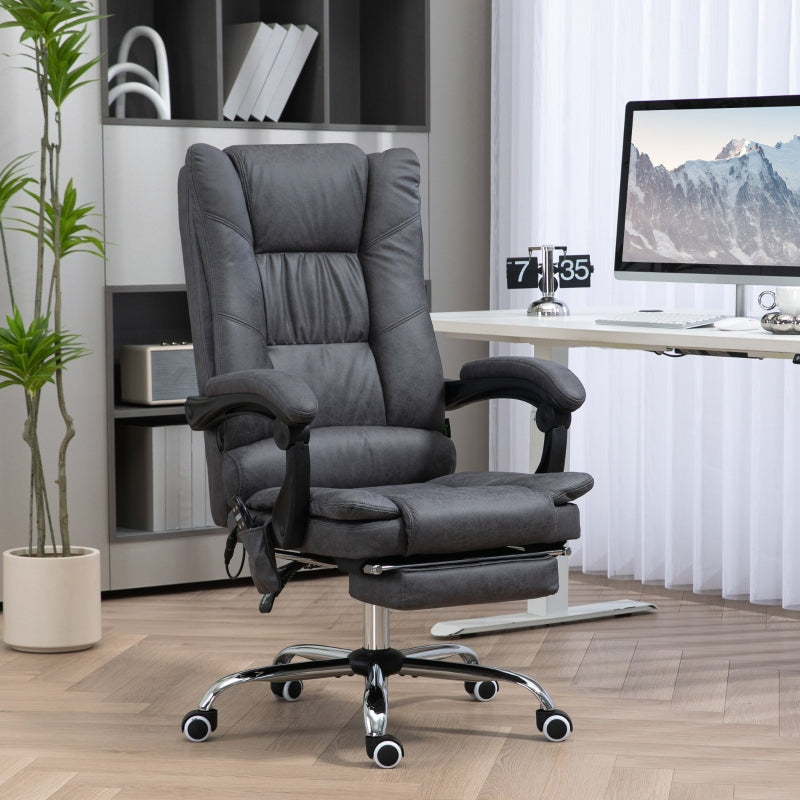 Vinsetto Massage Office Chair, Heat Function, 135° Tilt, Ergonomic, Dark Grey