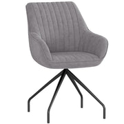 Swivel Lounge Chair, Armrests Metal Legs, Dark Grey Velvet