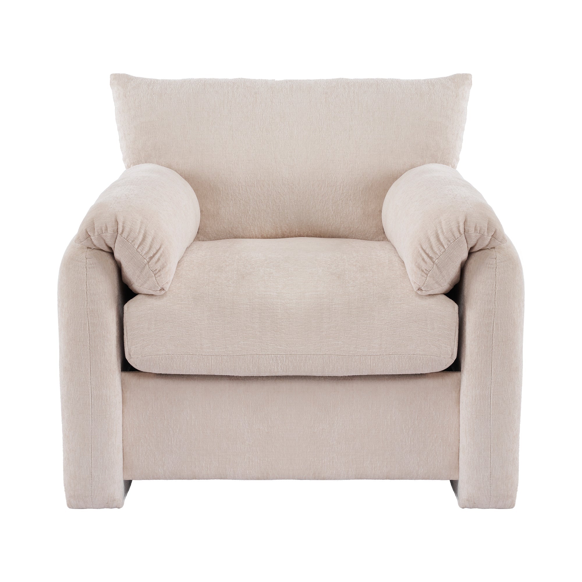 Modern design oversized armchair, decorative single sofa leisure chair, chenille fabric - Clearance