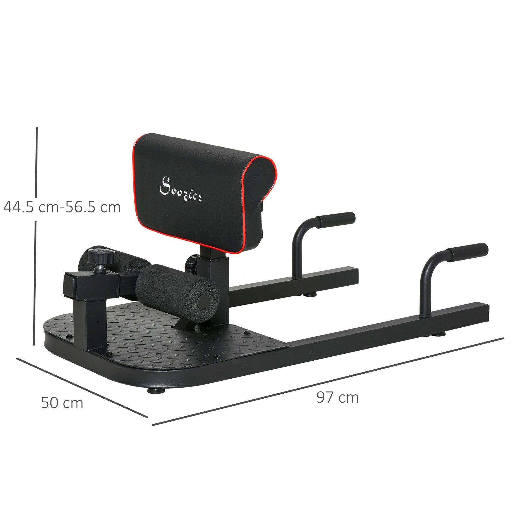 Sissy Squat Trainer, 3-in-1 Adjustable, Steel Black