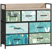 Chest of Drawers 7-Drawer Storage Unit Blue