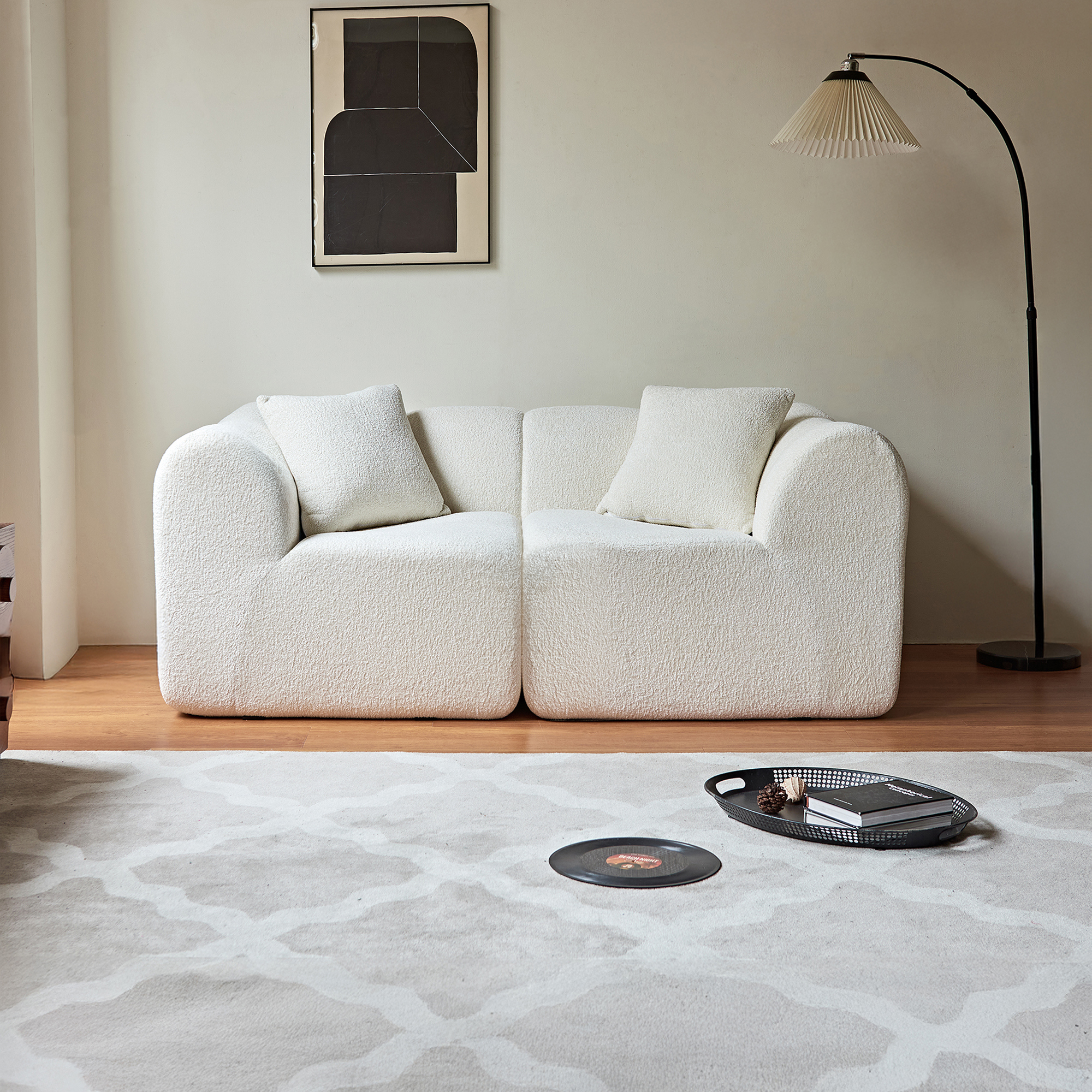 2-Seater Loveseat Space-Saving with Cushions - Velvet