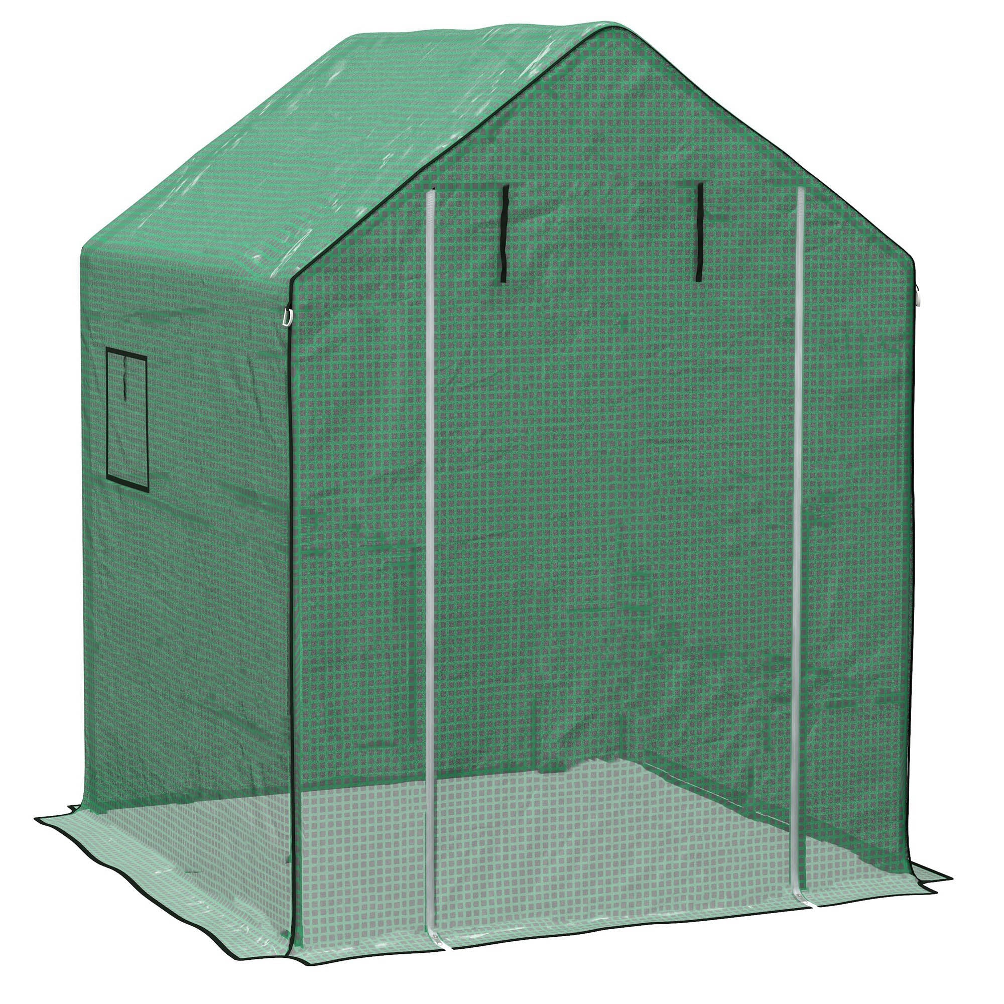 Greenhouse Cover Replacement Walk-in with Roll-up Door and Windows, PE Green