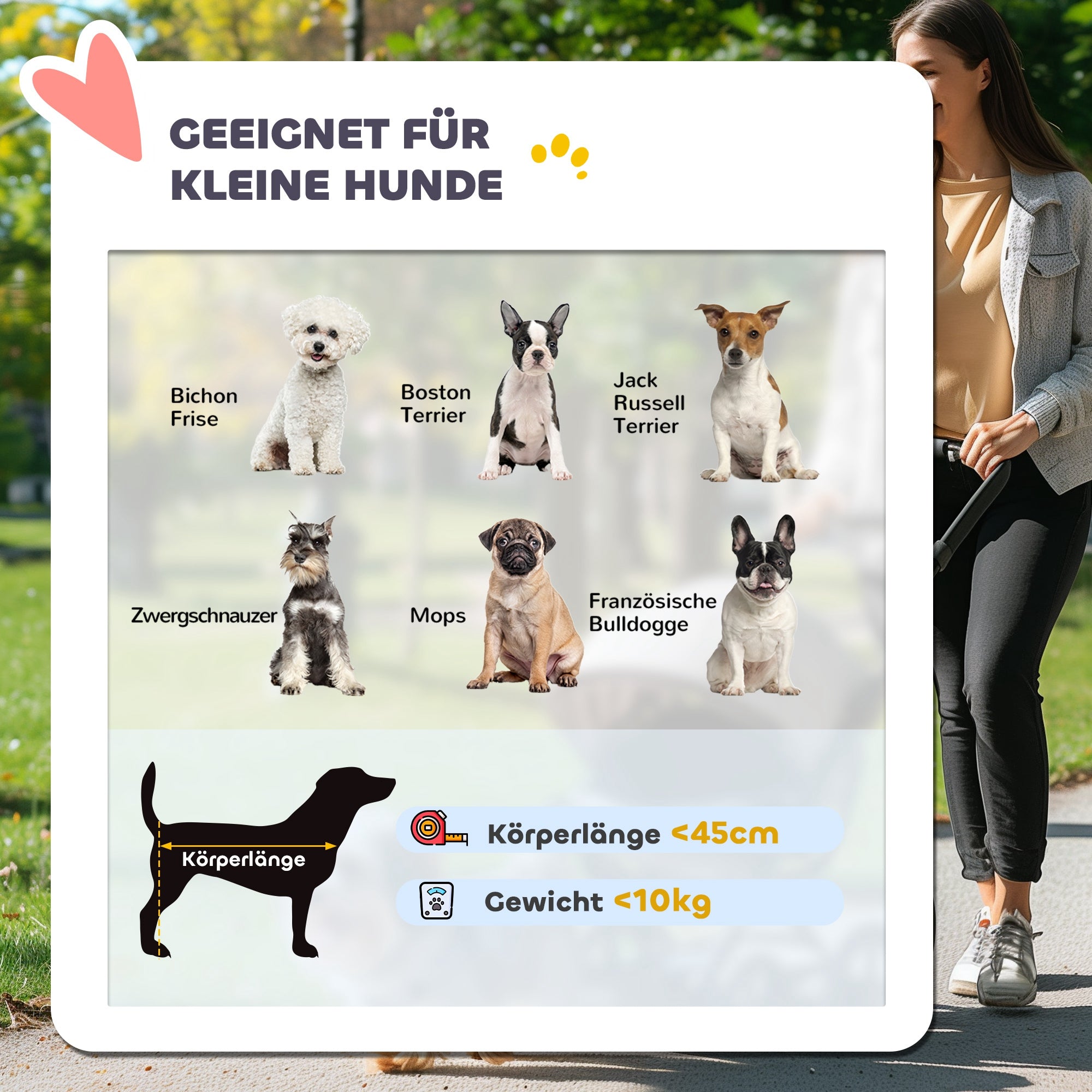 Dog Stroller 3-in-1 Foldable 10 kg Light Grey