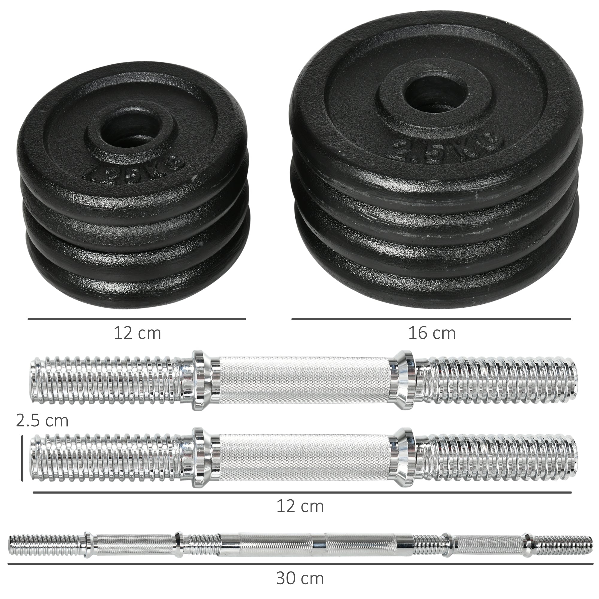 Dumbbell Set 2-in-1, Adjustable 20KG with Barbell, Rust-Proof Metal