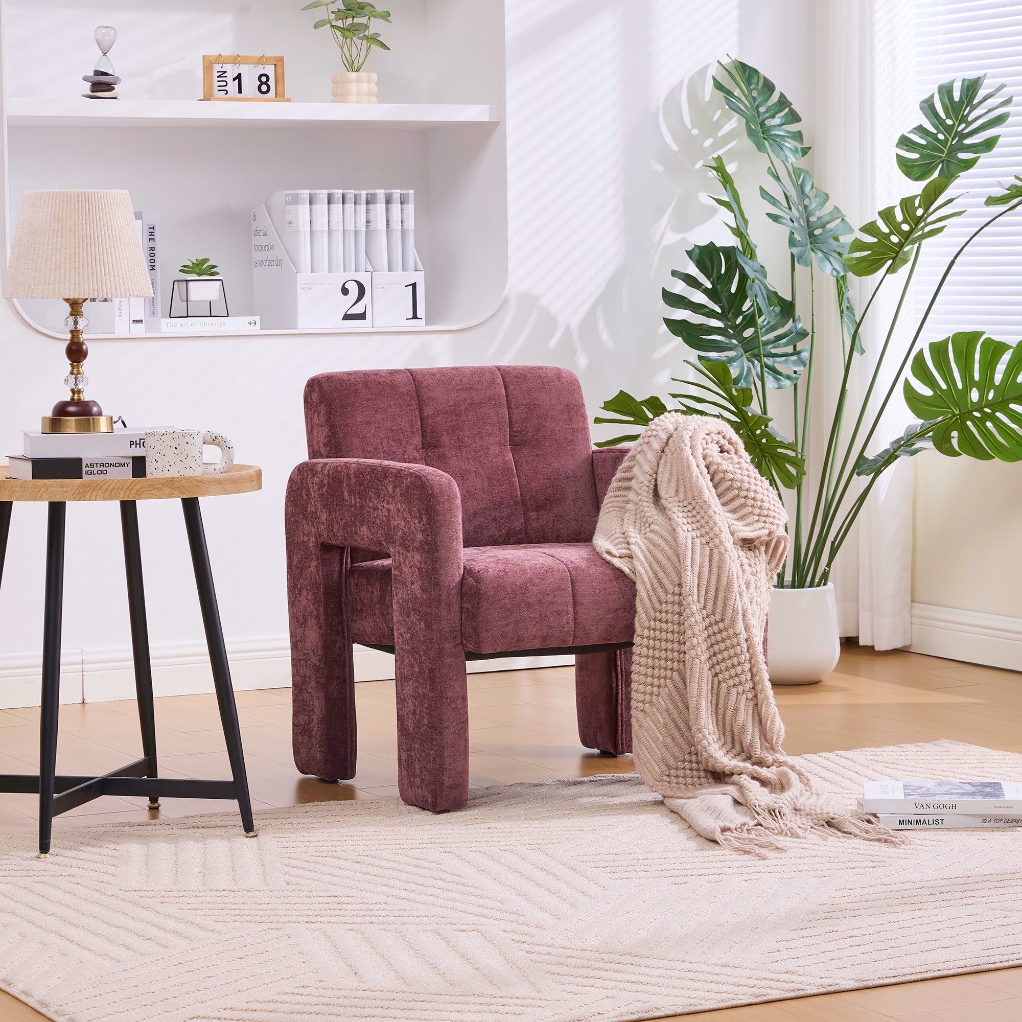 Single Armchair Modern Minimalist Upholstered Padded - Nordic Style