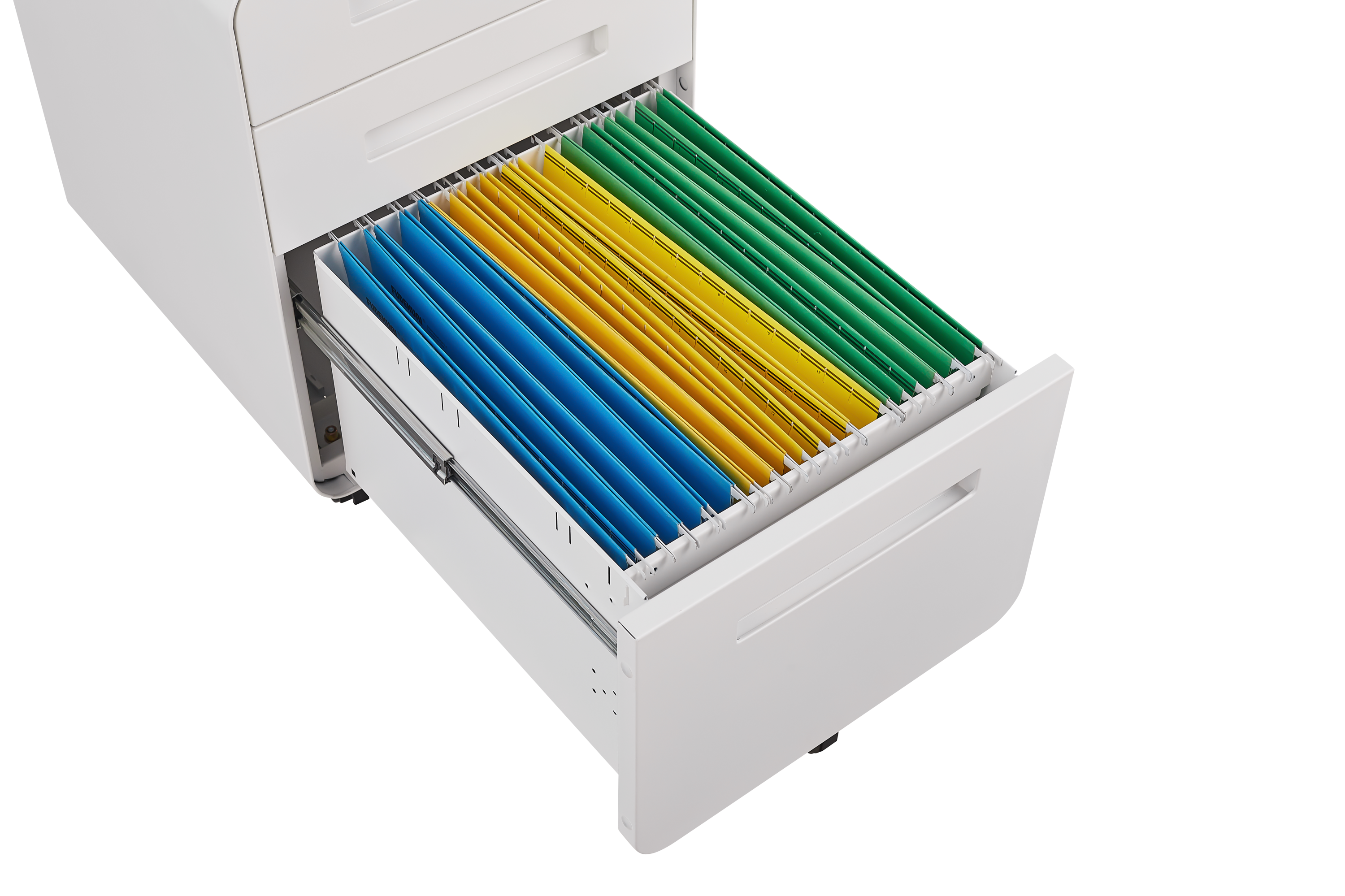 Mobile File Cabinet 3 Drawer Under Desk Legal/A4 Anti-Tilt - White Steel