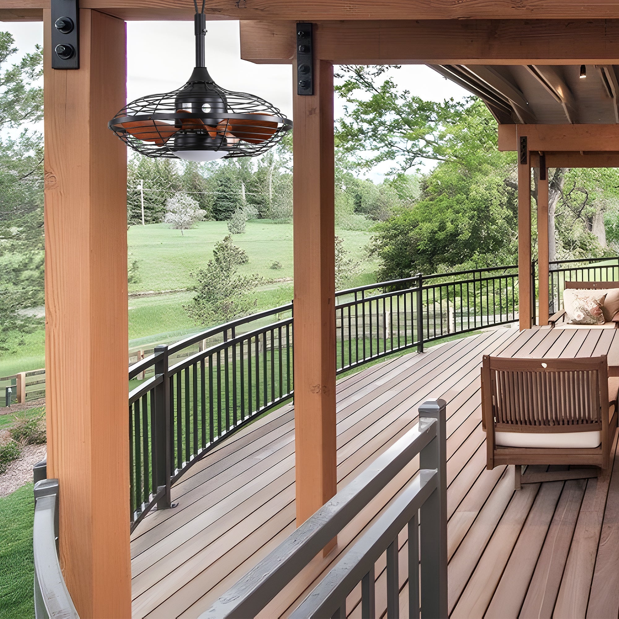 20-inch Ceiling Fan, 18W LED 3-Color, 5 Blade, DC Motor, ABS