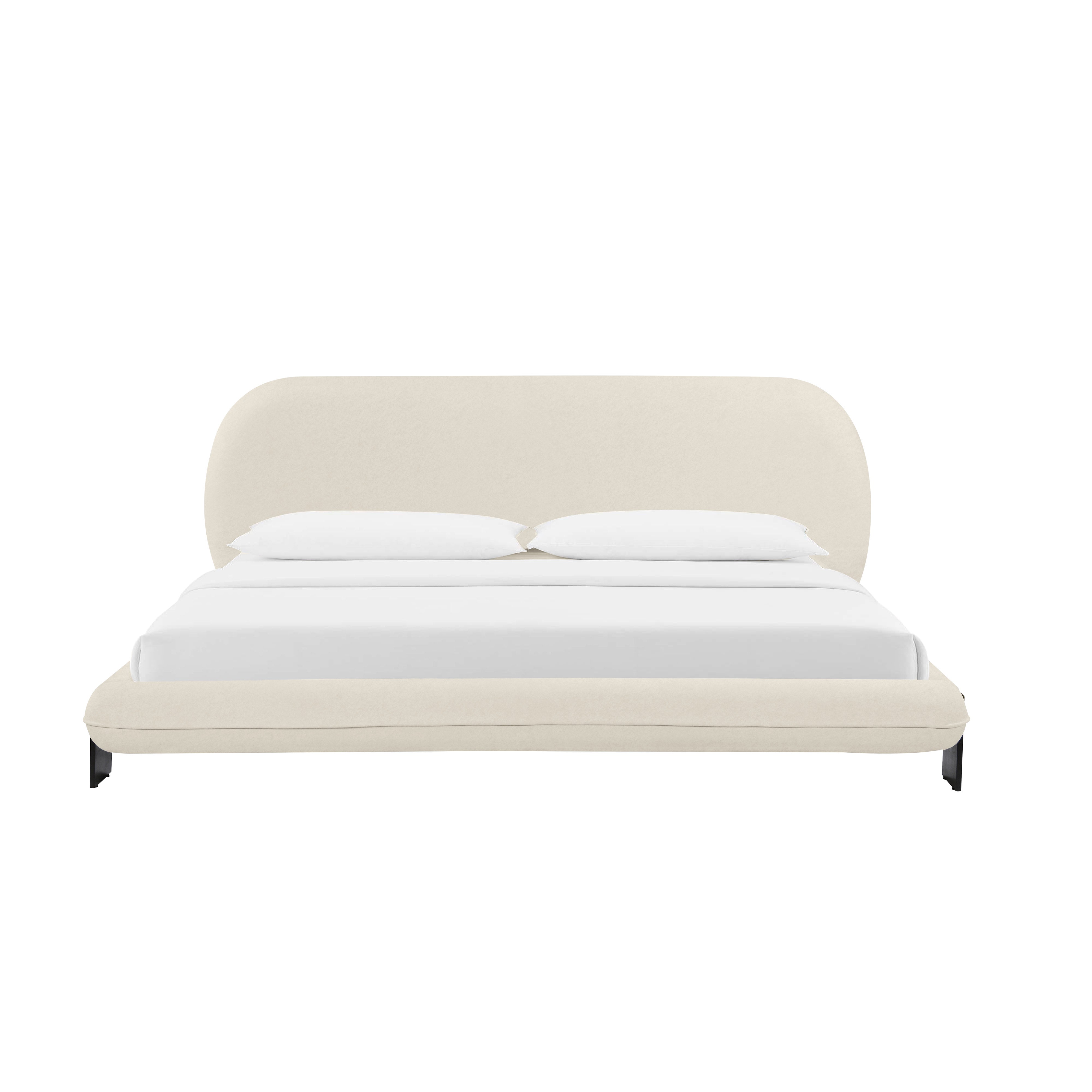 Ophelia Super King Bed Faux Wool Cream