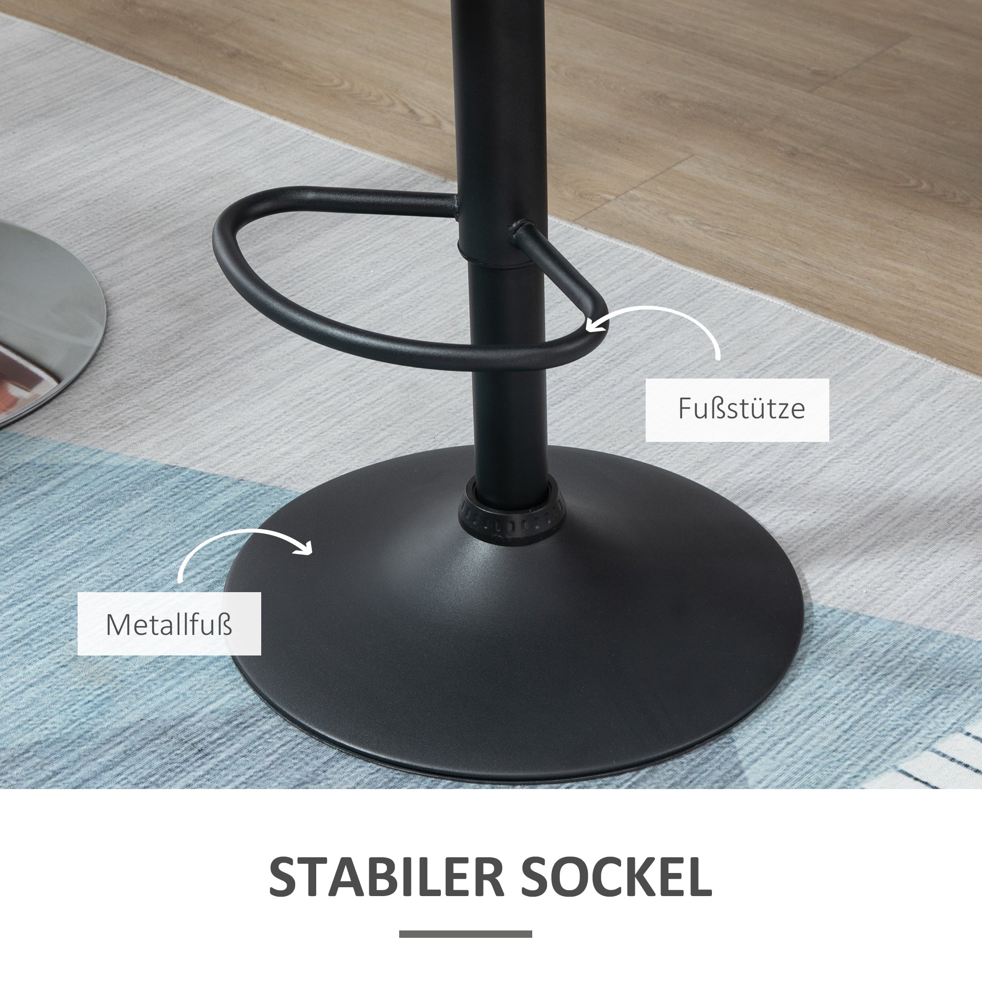 Bar Stools, Swivel Height-Adjustable with Backrest, Velvet Black