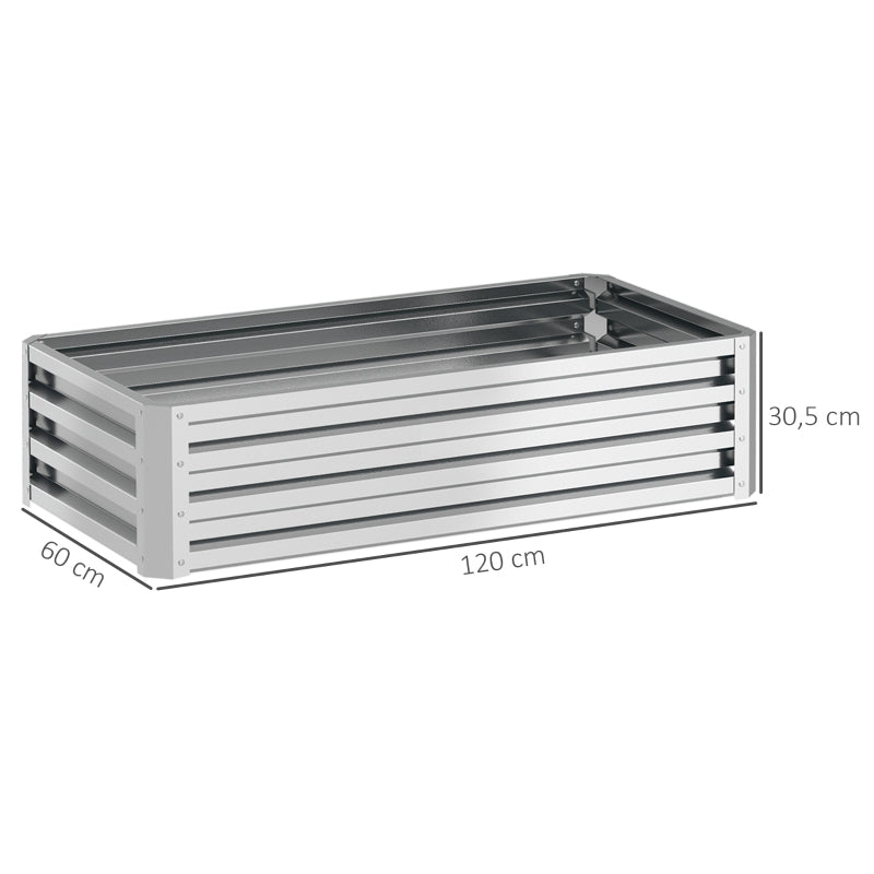 Raised Bed, Weather-Resistant Garden Planter 120x60x30.5 cm, Steel