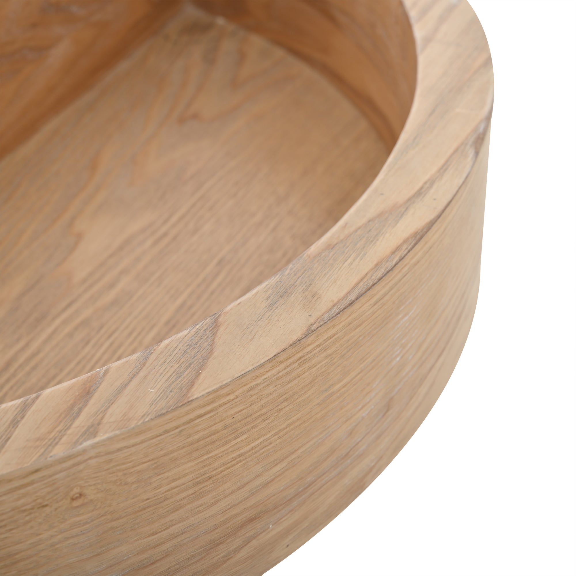 Cylindrical Coffee Table, 360° Rotate, 3-Tier Storage, 60x60x35.1 cm - Willow Wood