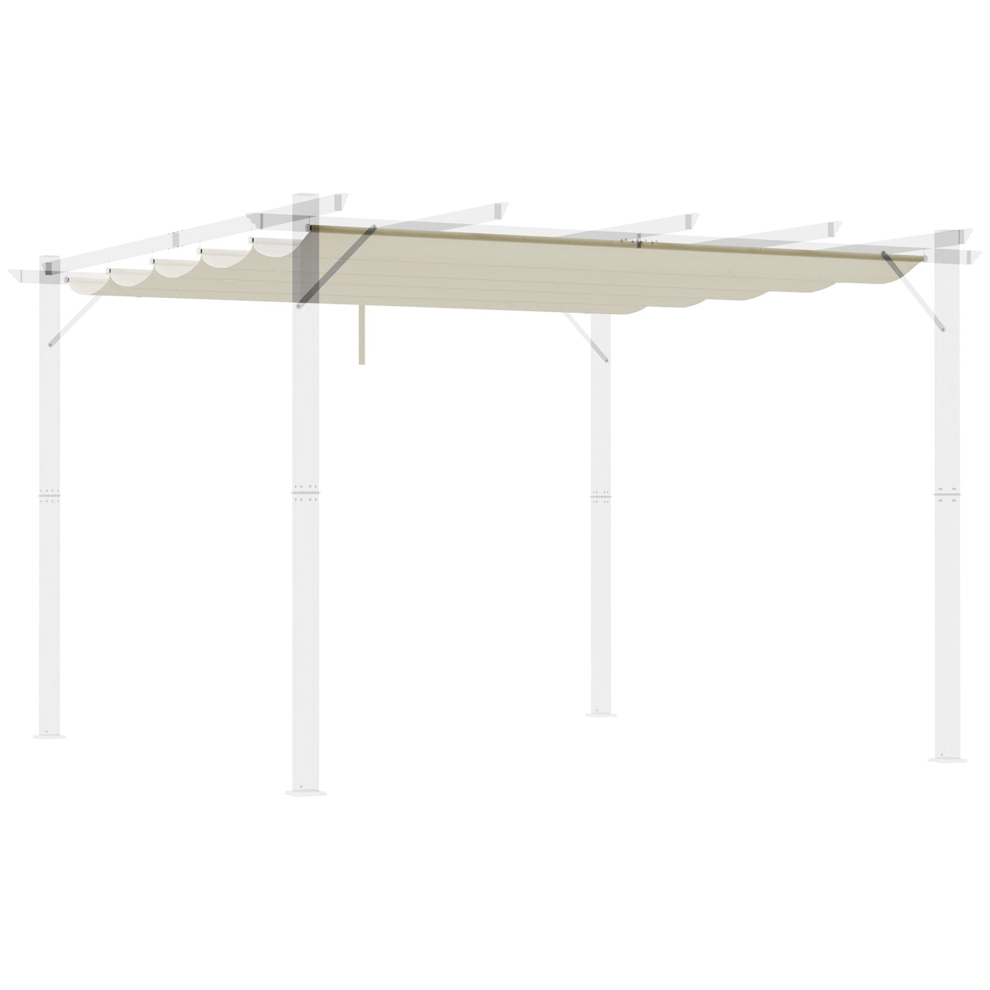 Einziehbare Pergola-Sonnenschutz-Abdeckung Ersatzstoff 3x3m Cremeweiß