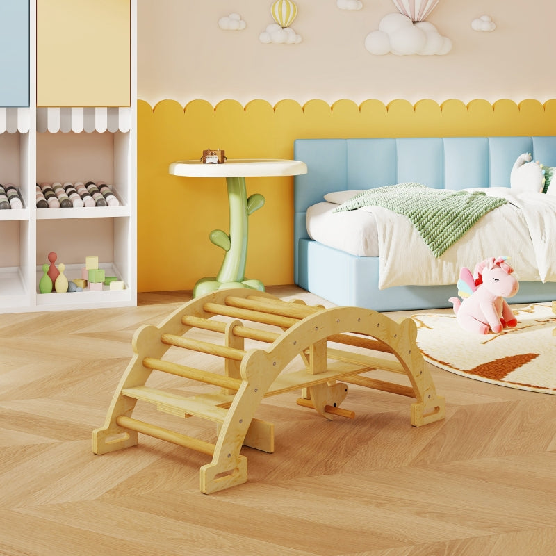 Montessori Indoor Climbing Frame 2-in-1 Arch - Natural Wood