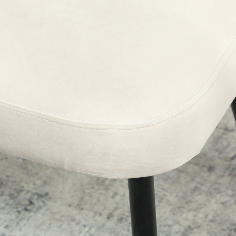 2-Seater Sofa Modern Upholstered Metal Wood Frame Velvety Fabric Beige