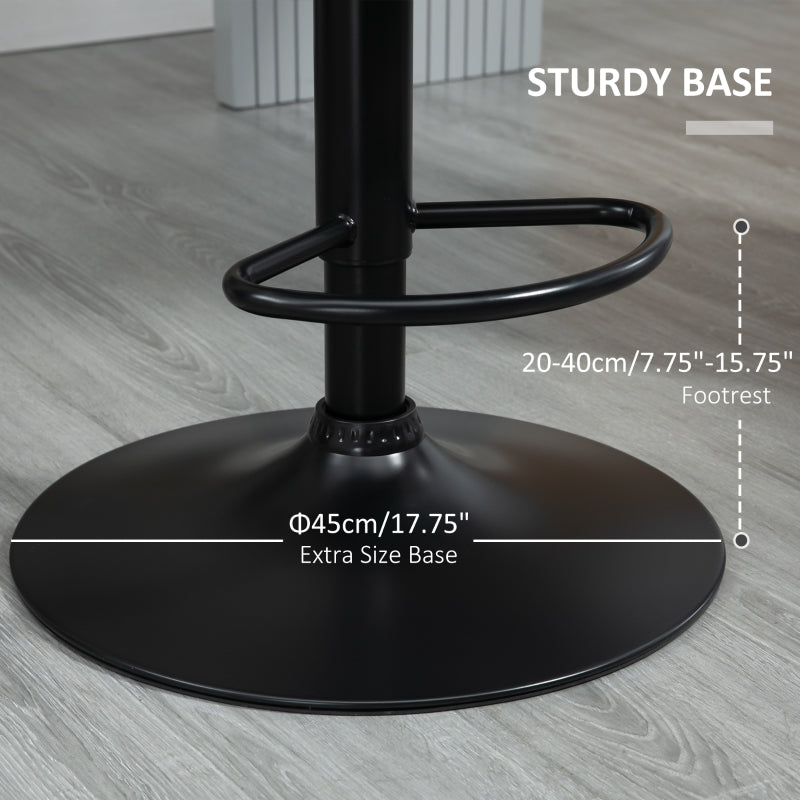 Bar Stools Set of 2, Velvet-Touch Adjustable Height Swivel with Metal Frame, Grey