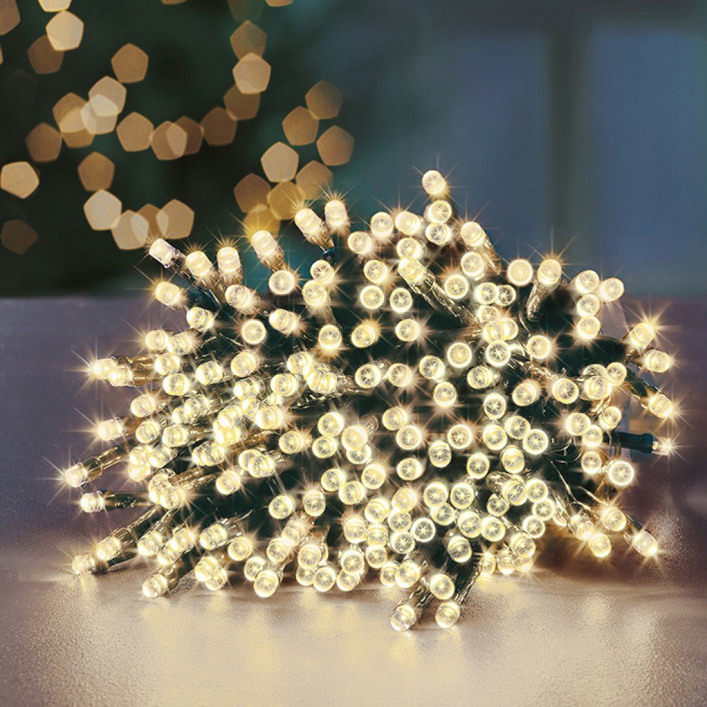 120 Multi Action LED Supabrights Christmas Lights with Timer - Warm White - Rathwood Store