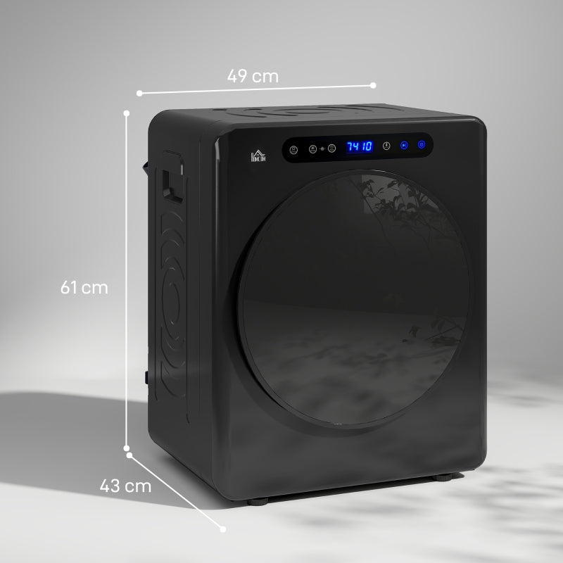 Tumble Dryer, 6 Programs, 4 kg, Compact, Touch Control, Black