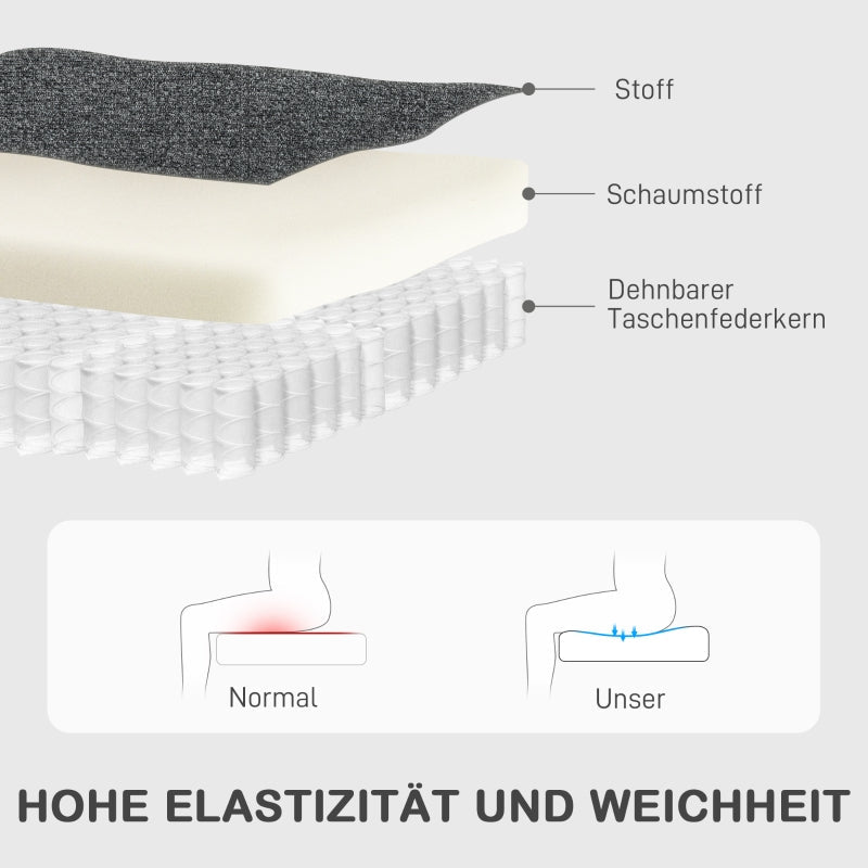 Relaxliegesessel, Verstellbare Fußstütze, Wohnzimmer, Stoff, Grau