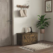 Home Storage Box 100L Safety Hinges Rustic Brown