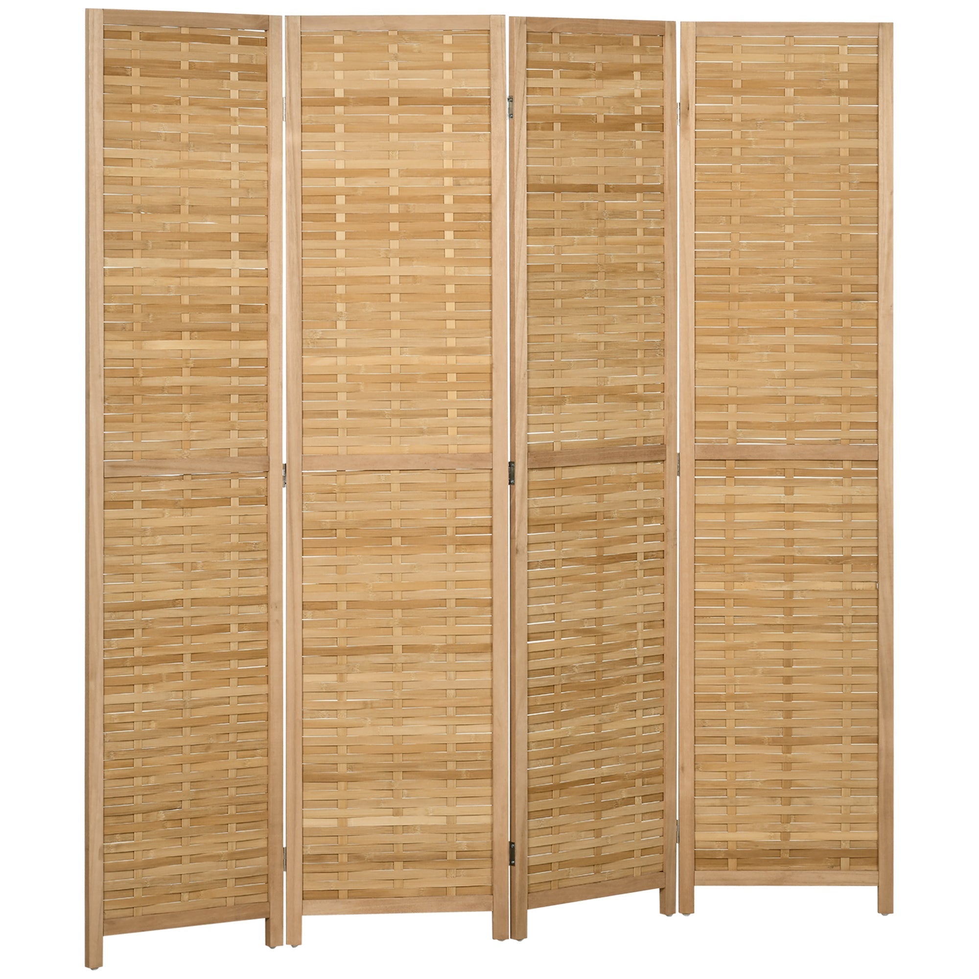 Paravent, 4-teiliger Raumteiler 160 x 170 cm, Bambus Natur