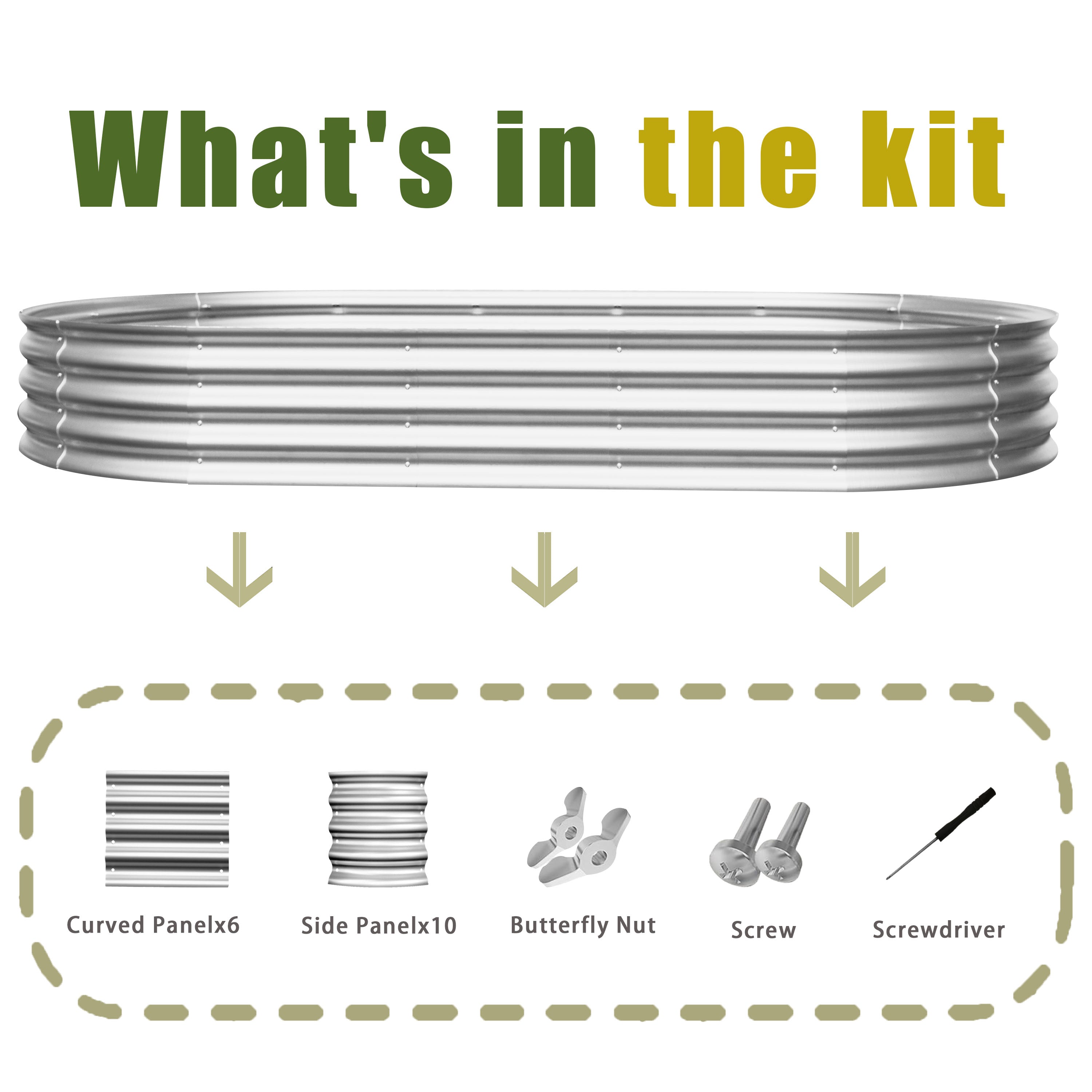 Raised Garden Bed Kit, Galvanized Heavy Duty 2pcs 8x4x1ft, Metal