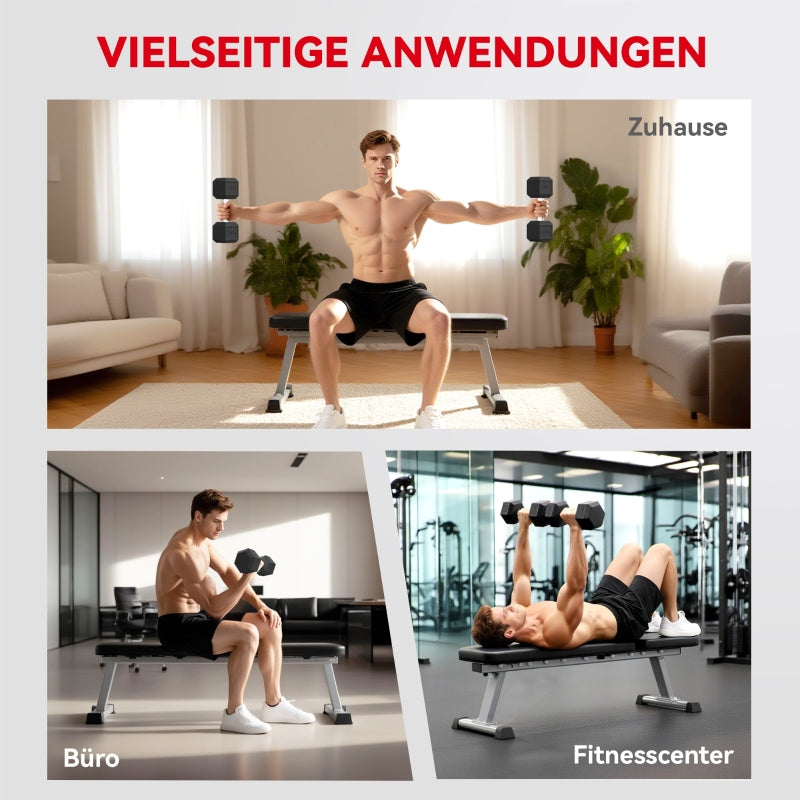 Knurled Handle Dumbbells, 2 x 20kg Home & Gym Weights, Cast Iron