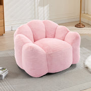 Lotus-shaped Compact Sofa, Adult Seat with Short-pile Pull Handle, Rose