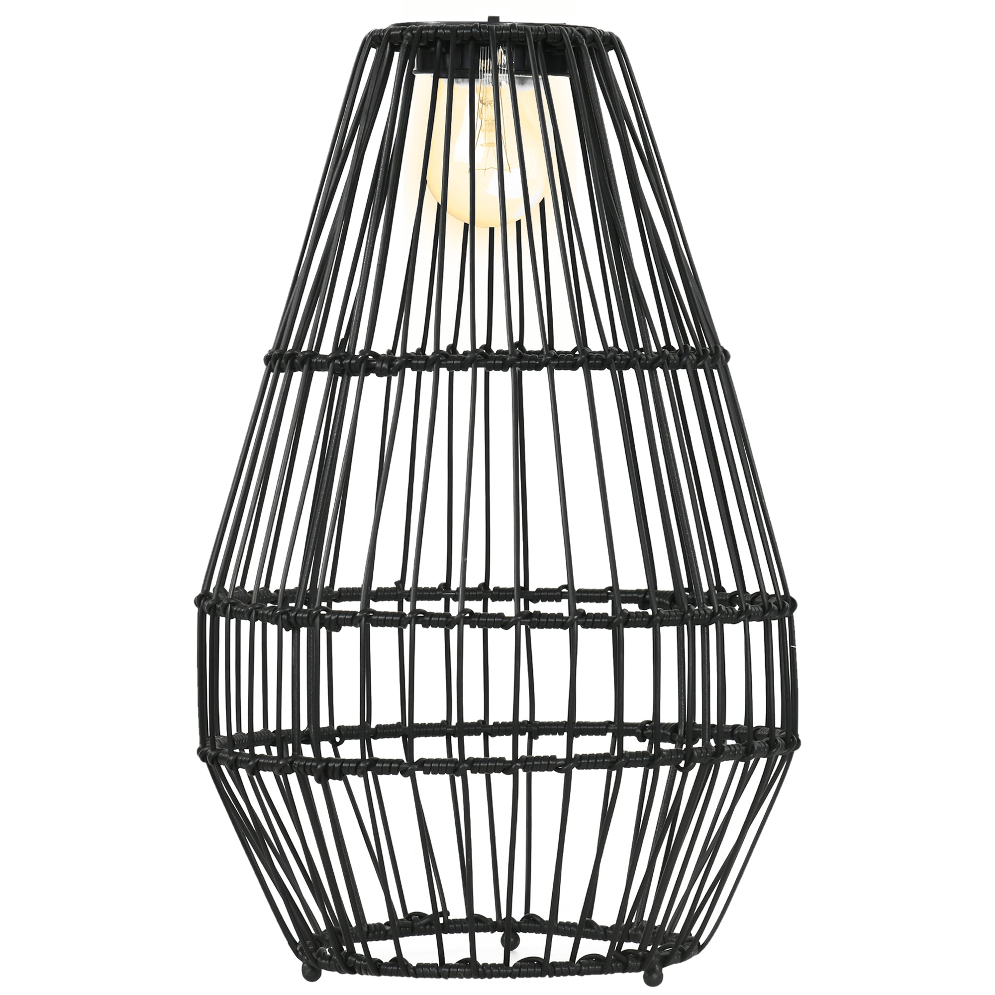Solar Lamp Drum Design Waterproof Automatic LED Black