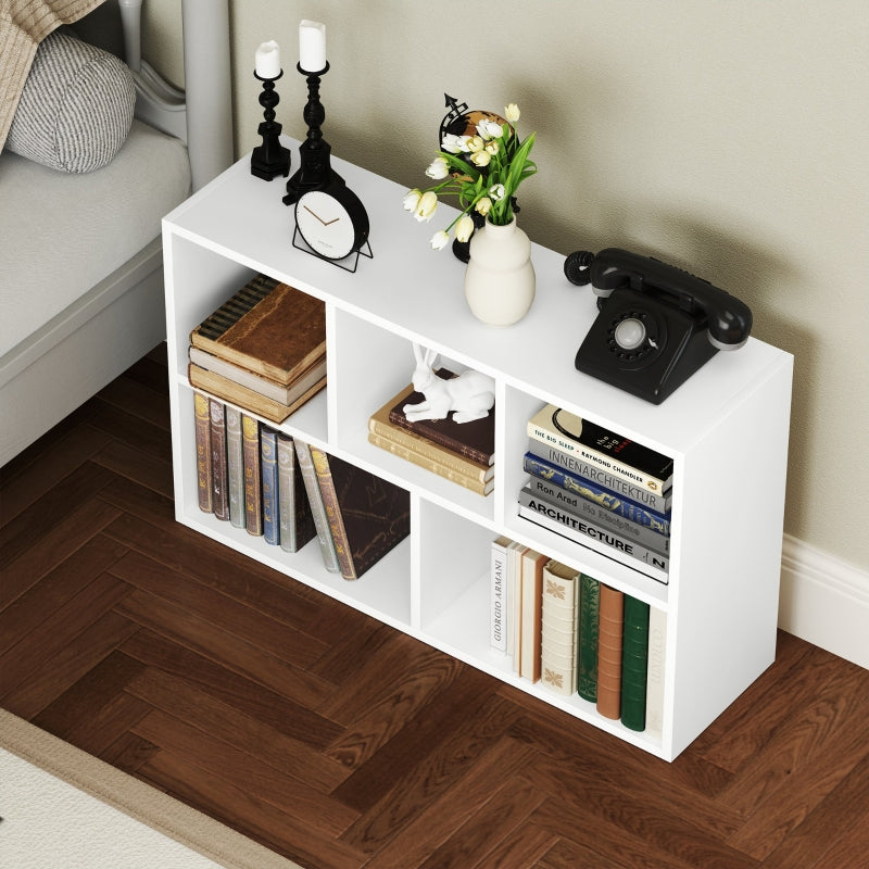 Bücherregal, Standregal mit Ablagen, Weiß