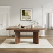 Extendable Dining Table, 140/180 x 90 cm, 6-8 People with Rounded Corners, Walnut