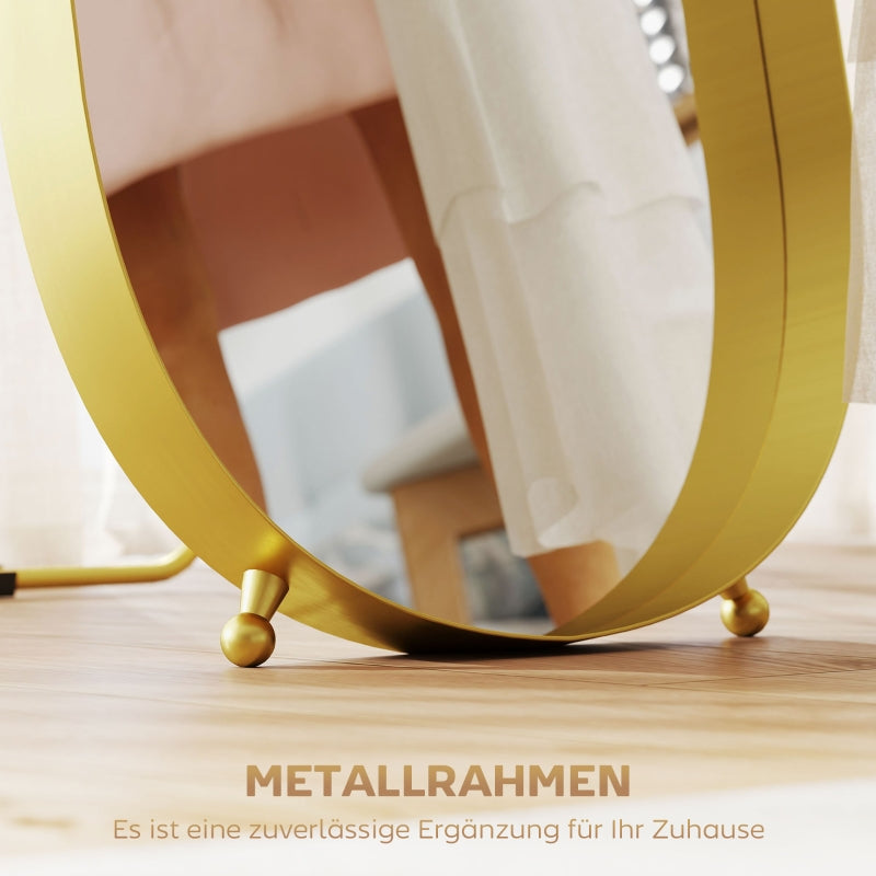 Ganzkörperspiegel, 160 x 50 cm, Metallrahmen, Gold